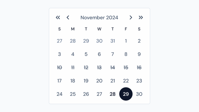 Calendar preview